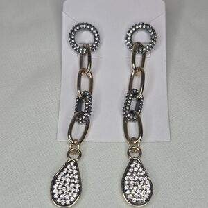 White House Black Market Gold and Silver Chain Earrings